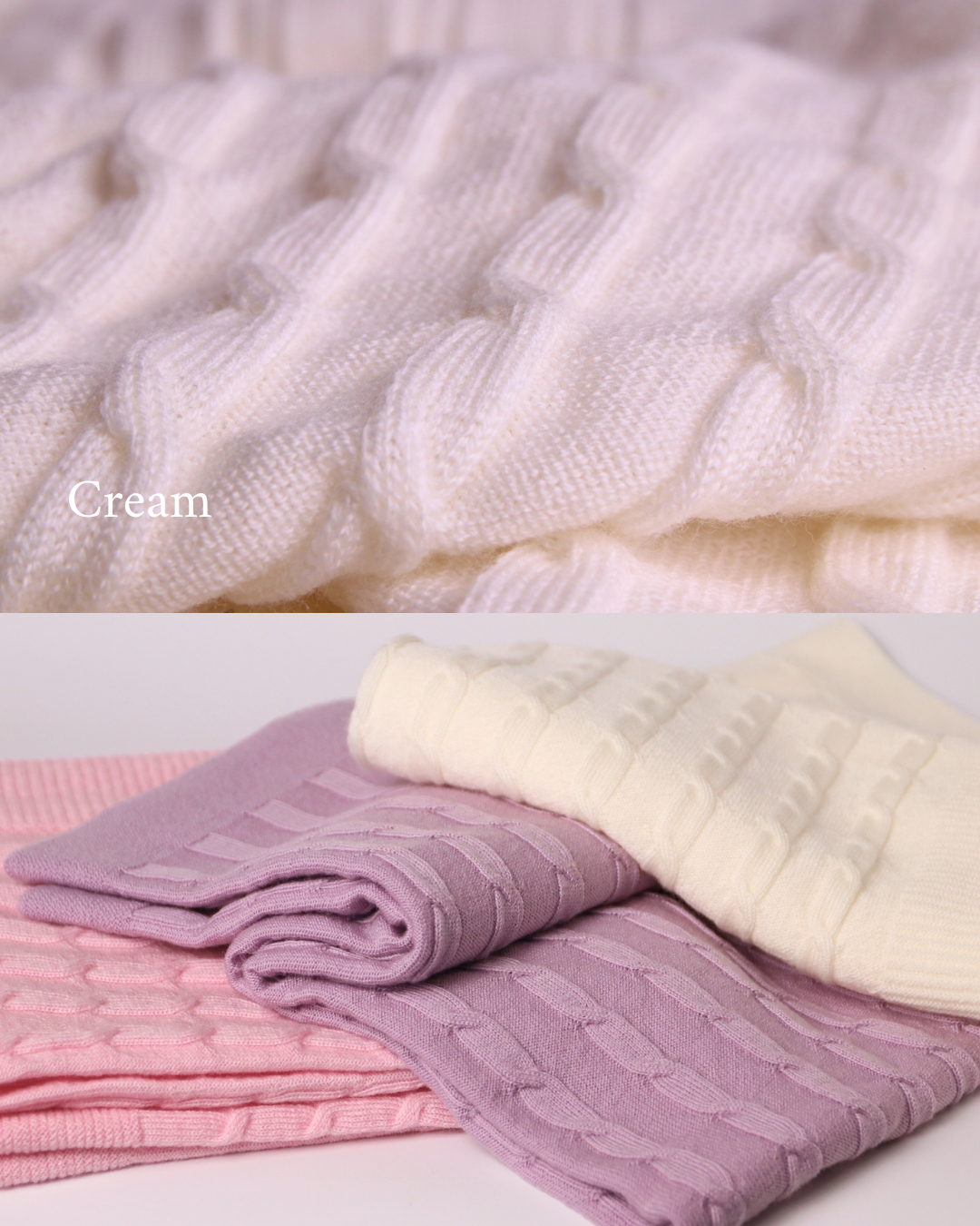 Merino baby blanket with balloons design in cream, pink, and purple colors, featuring soft wool and embroidery.