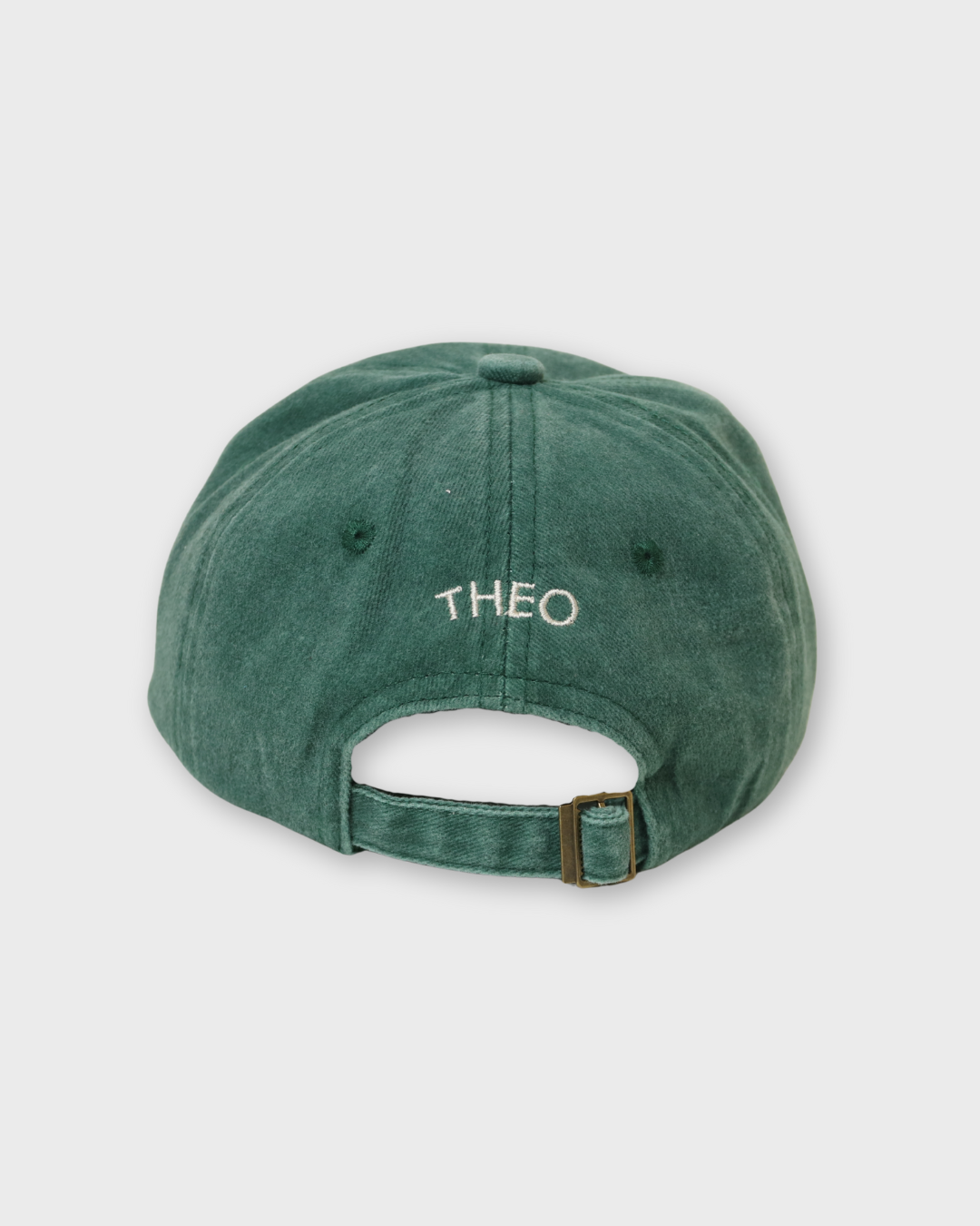 Green Schnauzer personalised hat with adjustable strap and custom name embroidery on the back
