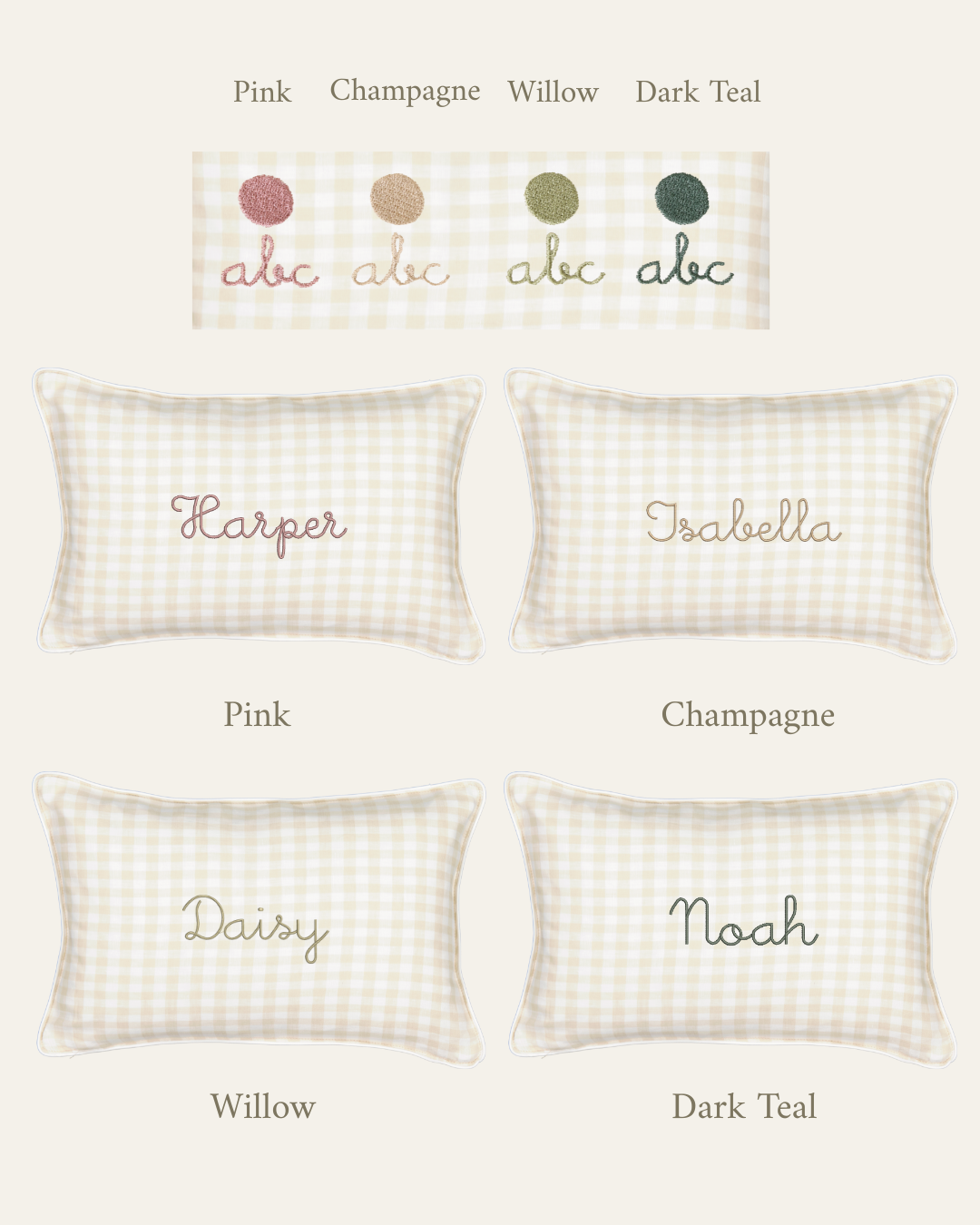 Up and Away linen cushion with embroidered vintage hot air balloons, customizable with up to 2 lines, white piping, natural linen back, 30x45cm, heirloom quality from New Zealand