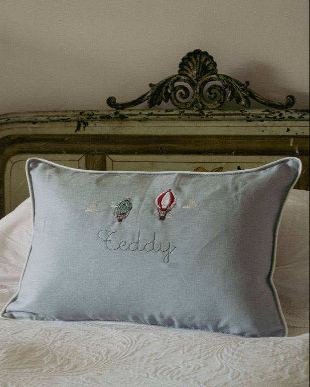 Up And Away Cushion - Duck Egg Blue Linen