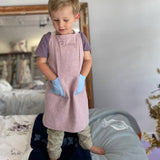 Kids Pink Linen Apron