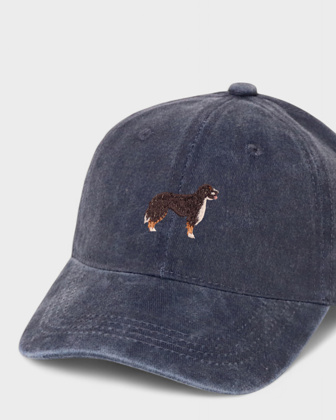Chow Chow personalised hat with hand-drawn dog embroidery, made of 100% washed cotton.