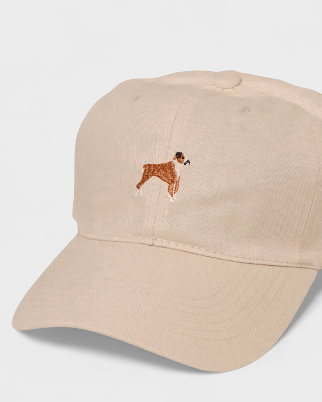 Boxer Dog Personalised Hat with embroidered design, baseball style.