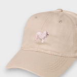 Beige Japanese Spitz personalised embroidered cotton baseball hat