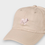 Beige Japanese Spitz personalised embroidered cotton baseball hat