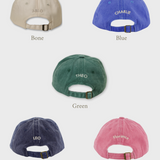 Jack Russell personalised hats in bone, blue, green, navy, and pink with custom name embroidery on the back.