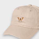 Pink butterfly embroidered personalised cotton baseball hat for kids and adults