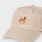 Beige Australian Terrier Personalised Hat with embroidered dog design and classic baseball fit made of 100% washed cotton