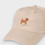 Beige Australian Terrier Personalised Hat with embroidered dog design and classic baseball fit made of 100% washed cotton