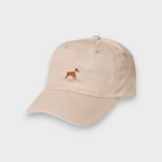 Boxer personalised hat with hand-drawn embroidered Boxer dog on beige cotton baseball cap