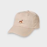 Boxer personalised hat with hand-drawn embroidered Boxer dog on beige cotton baseball cap
