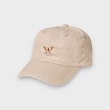 Pink butterfly embroidered personalised cotton baseball hat