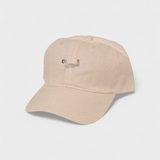 Vizsla Personalised Hat beige washed cotton baseball cap with embroidered Vizsla dog design