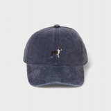 Boston Terrier personalised hat with embroidered design, 100% washed cotton, baseball fit.