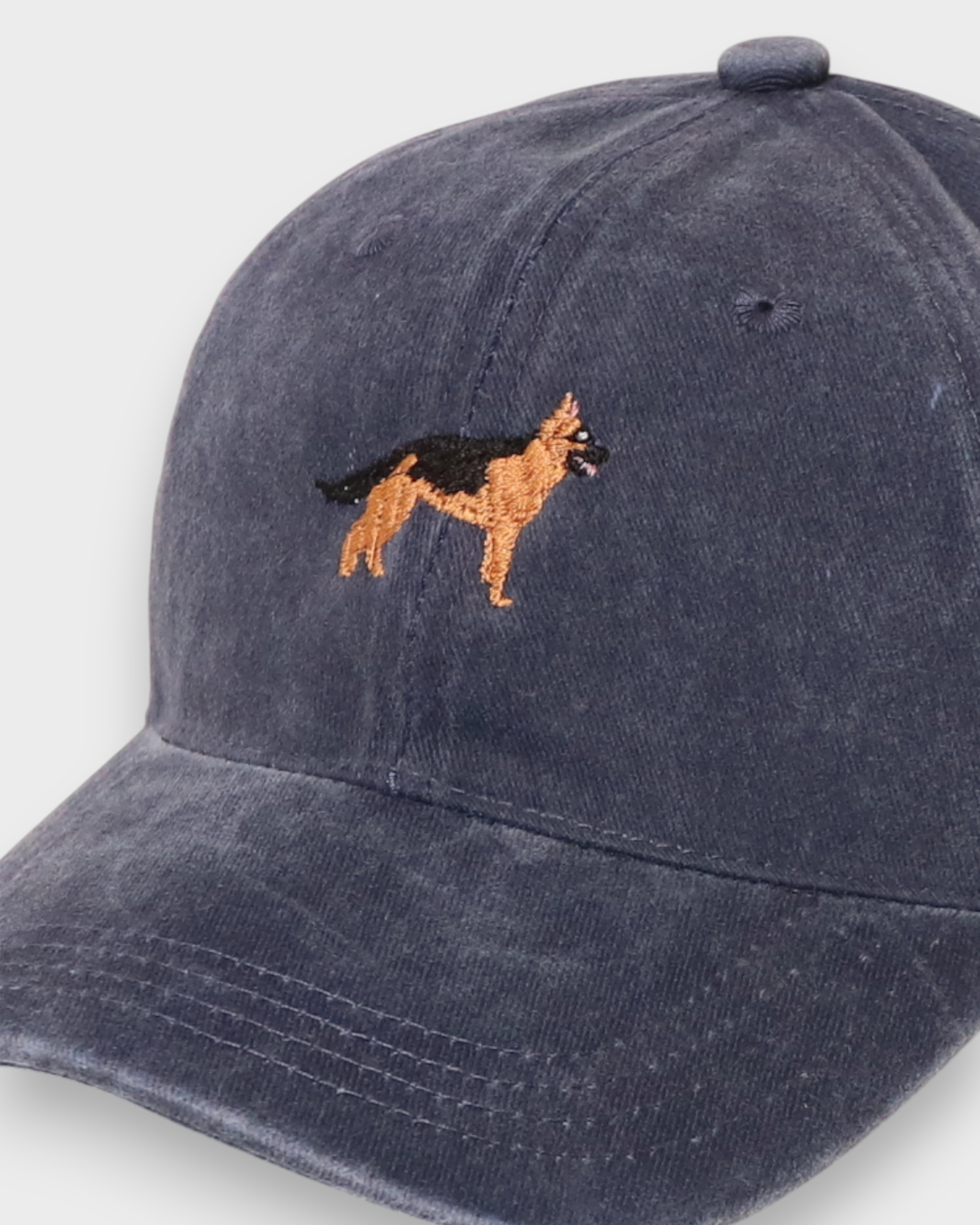 German Shepherd personalised hat with embroidered design.