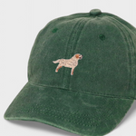 Green Golden Retriever personalised baseball hat with embroidered dog design on front