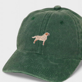 Green Golden Retriever personalised baseball hat with embroidered dog design on front