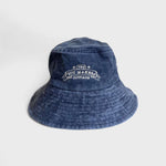 TMC Personalised Bucket Hat made of blue washed cotton with embroidered logo.