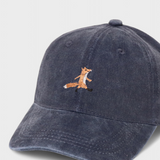 Friendly Fox Personalised Hat with embroidery design, made of 100% washed cotton.