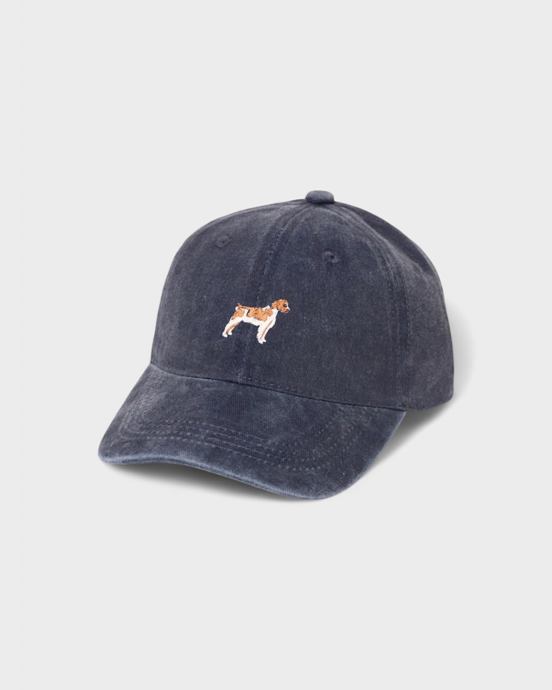 Brittany Spaniel personalised hat with hand-drawn embroidered dog design, classic baseball fit.