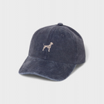 Navy blue Dalmatian personalised baseball hat with embroidered dog design on front