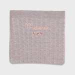 Merino Baby Blanket with Rosette Design and Embroidery