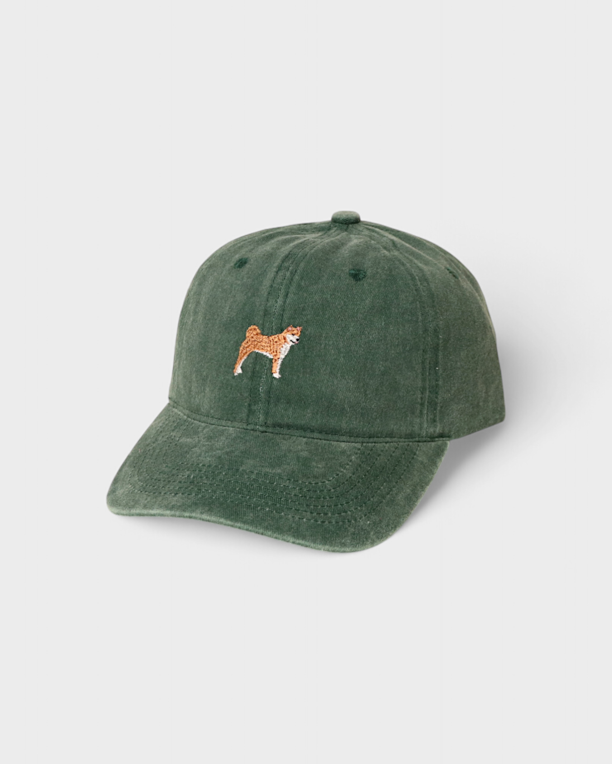 Shiba Inu Personalised Hat with embroidered dog design, made of 100% washed cotton, classic baseball fit.