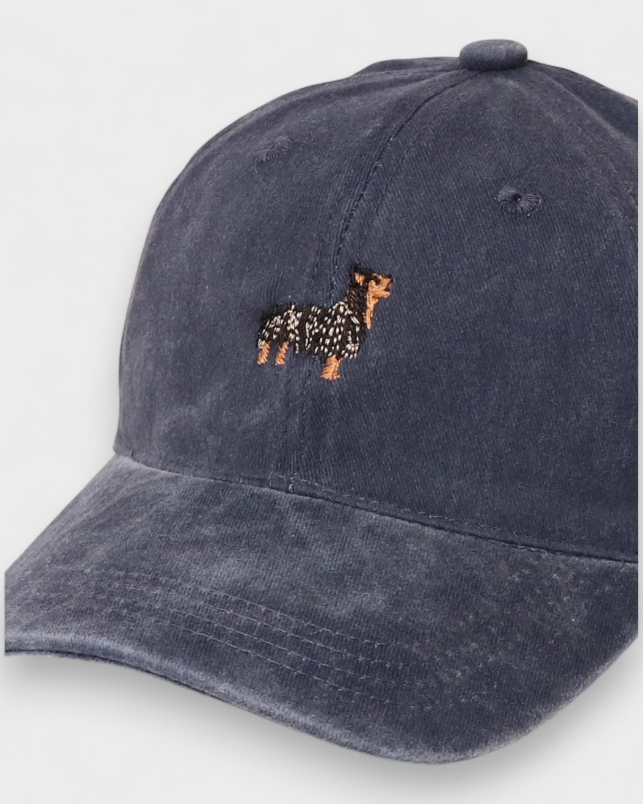 Yorkie personalised hat embroidered design, 100% washed cotton baseball cap.