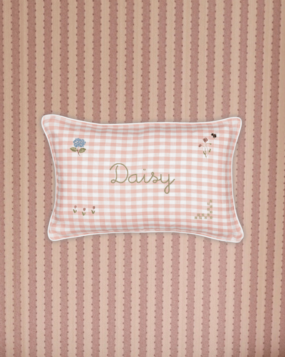 Botanical Linen Cushion - Namesake Embroidery Studio