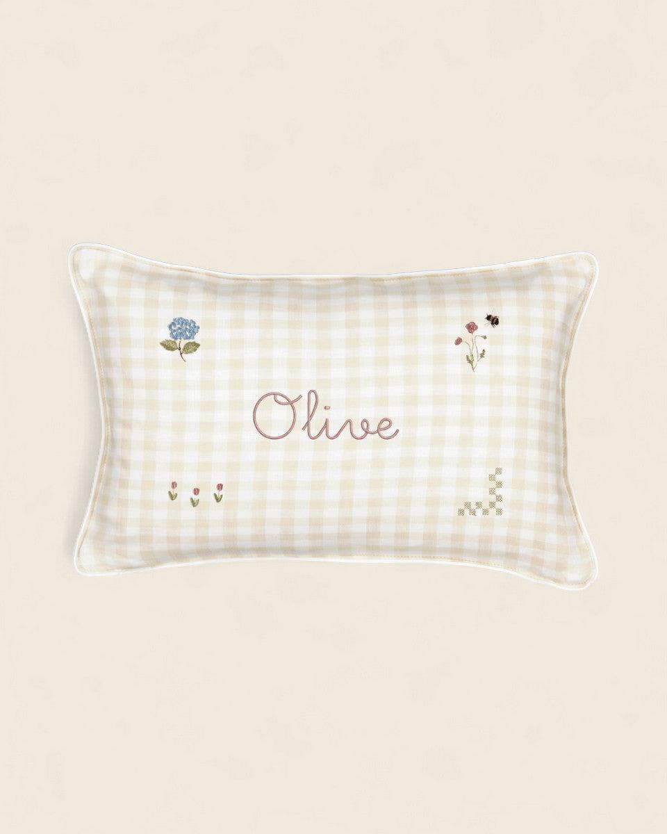 Botanical Linen Cushion - Namesake Embroidery Studio