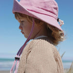 TMC Personalised Bucket Hat for children aged 2-6, pink, 100% washed cotton, Auckland design.