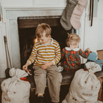 Linen Pattern Santa Sack - Namesake Embroidery Studio