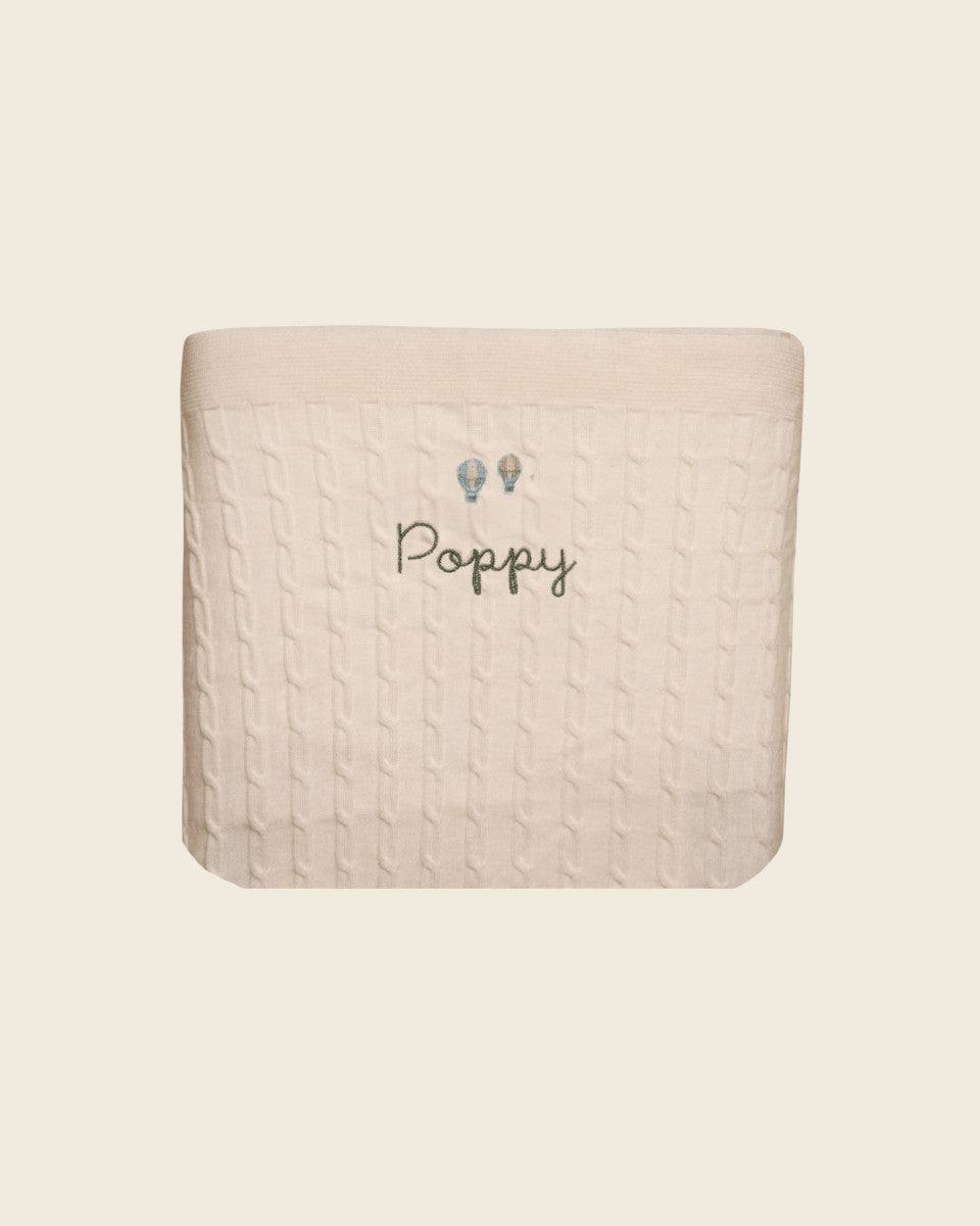 Merino Baby Blanket - Balloons Design - Namesake Embroidery Studio