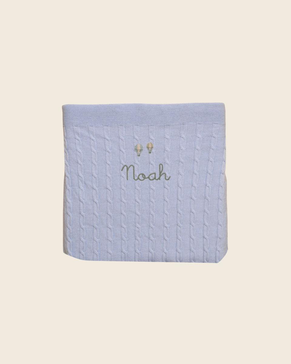 Merino Baby Blanket - Balloons Design - Namesake Embroidery Studio