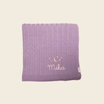 Merino Baby Blanket - Moon & Stars Design - Namesake Embroidery Studio