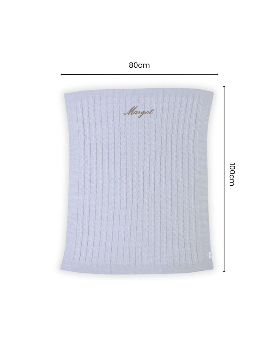 Merino Baby Blanket - Name Only - Namesake Embroidery Studio