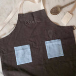 Kids Blue on Stone Grey Linen Apron