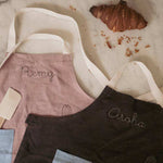 Kids Blue on Stone Grey Linen Apron