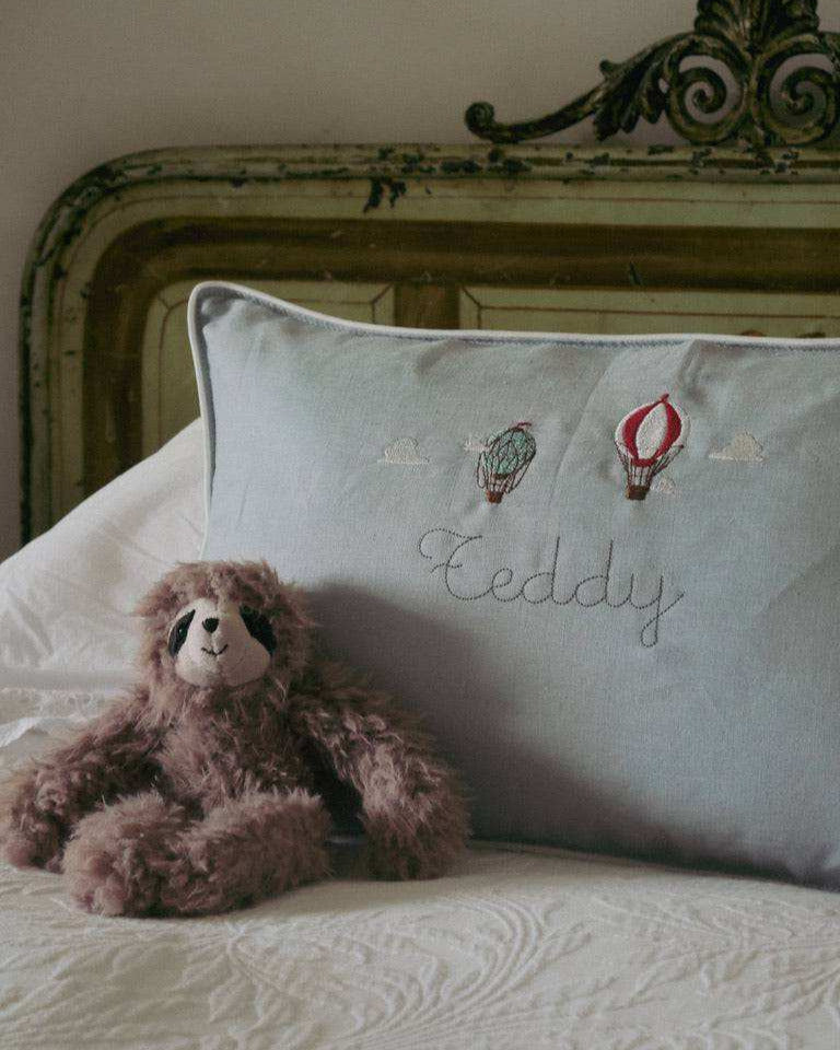 Up And Away Cushion - Duck Egg Blue Linen