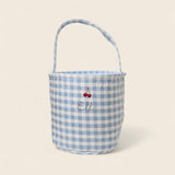 Personalised Storage Bucket - Cherries - Namesake Embroidery Studio