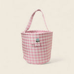 Personalised Storage Bucket - Hydrangea - Namesake Embroidery Studio