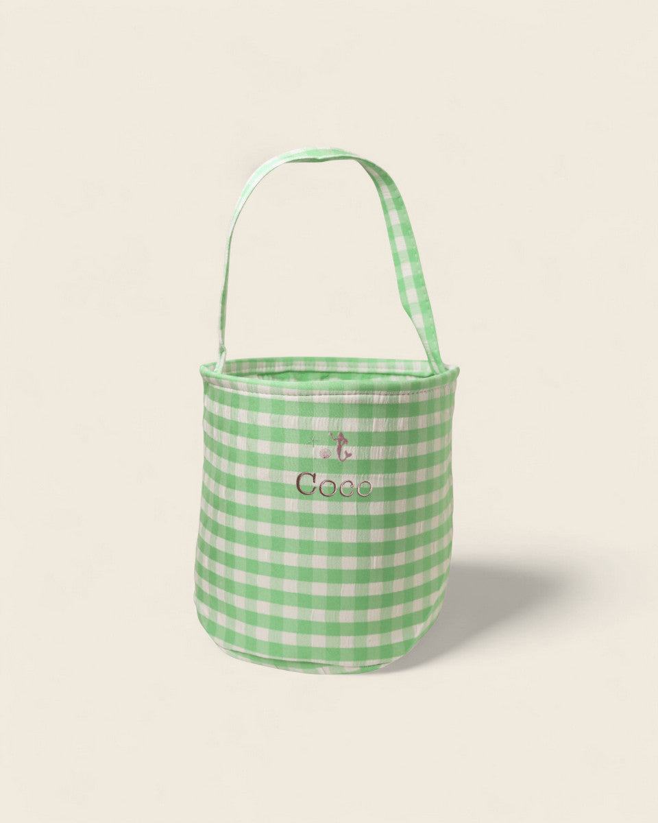 Personalised Storage Bucket - Mermaid - Namesake Embroidery Studio