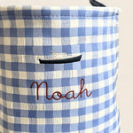 Personalised Storage Bucket - Picnic Boat - Namesake Embroidery Studio