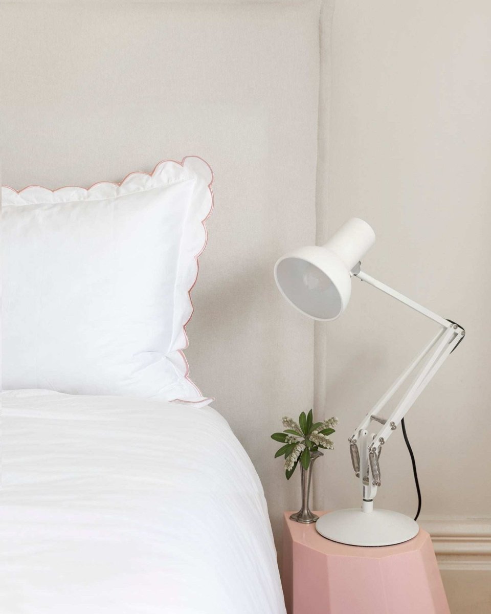 Pillowcase - Blush Scalloped Edge - Namesake Embroidery Studio