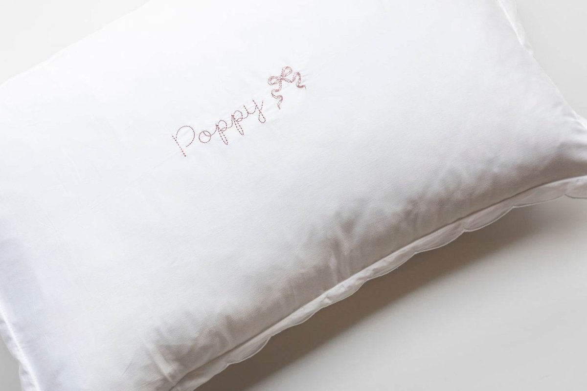 Pillowcase - Blush Scalloped Edge - Namesake Embroidery Studio