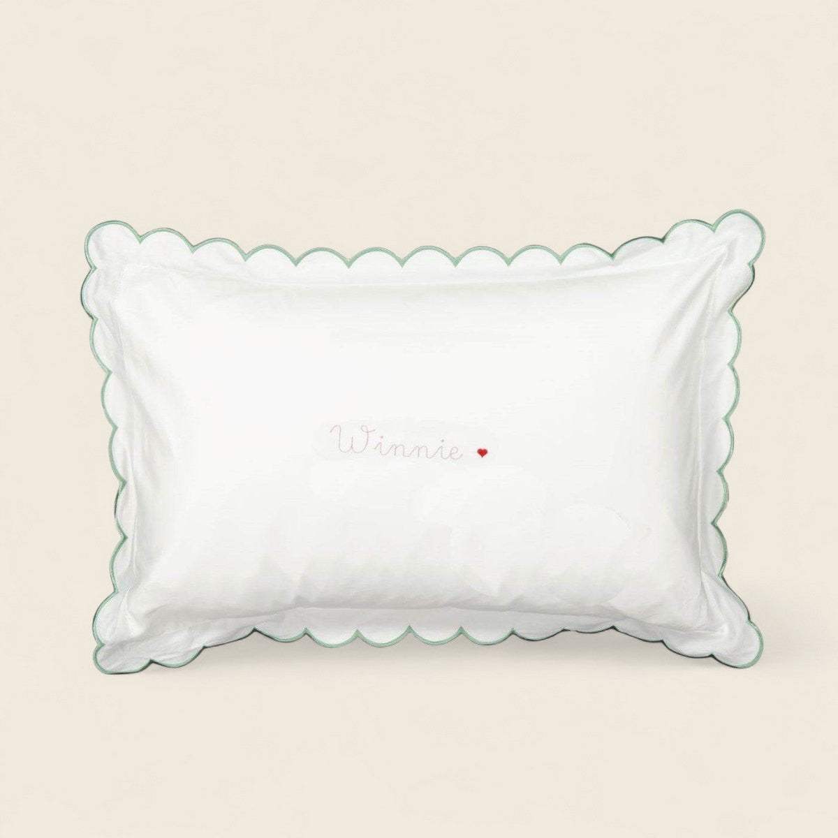 Pillowcase - Sage Scalloped Edge - Namesake Embroidery Studio