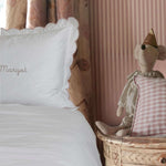 Pillowcase - White Scalloped Edge - Namesake Embroidery Studio