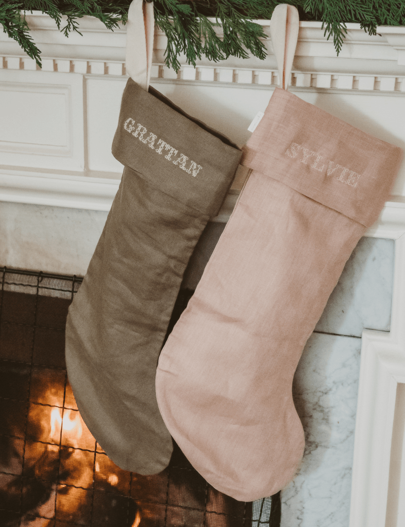 Plain Linen Stocking - Namesake Embroidery Studio