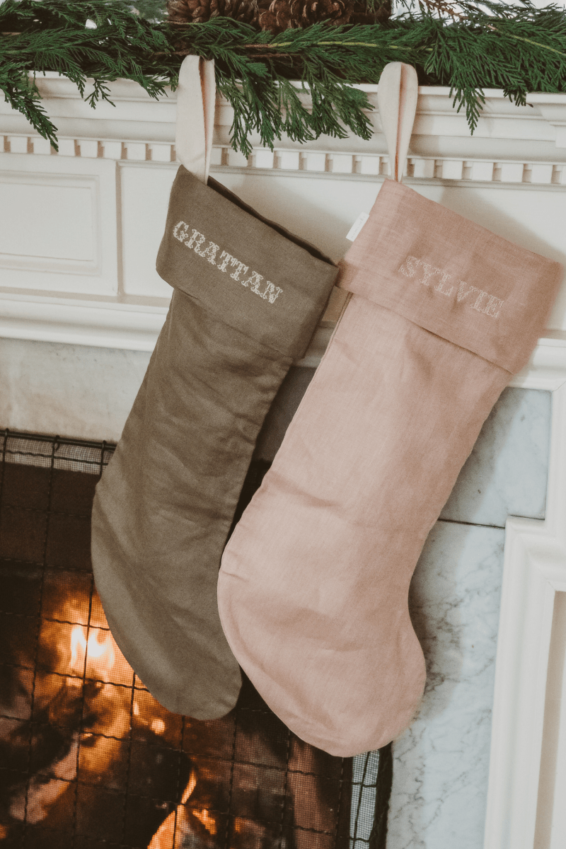 Plain Linen Stocking - Namesake Embroidery Studio