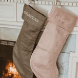 Plain Linen Stocking - Namesake Embroidery Studio